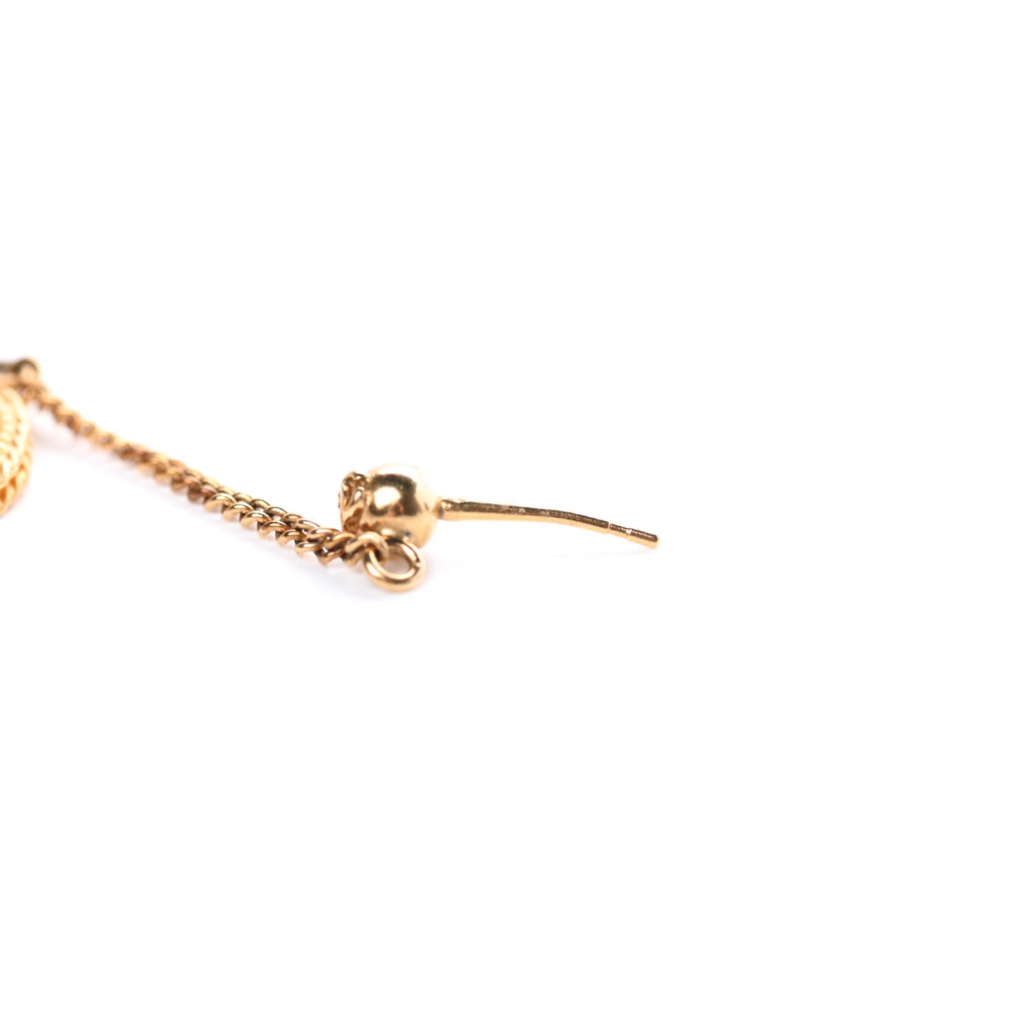 Chanel CC Drop Earrings Matte Gold 5 of 6