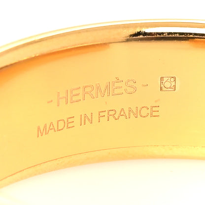 Hermes Gold Plated Box Calfskin Olympe Hoop Earrings Rouge H 4 of 4