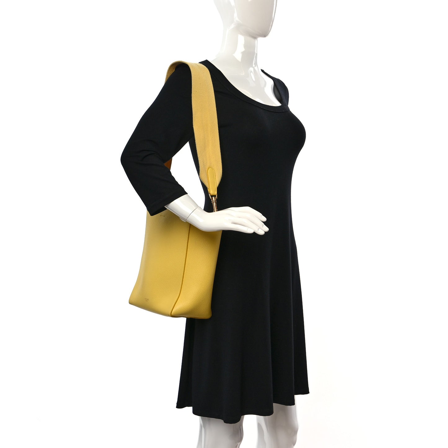 Soft Grained Calfskin Small Sangle Bucket Bag Citron