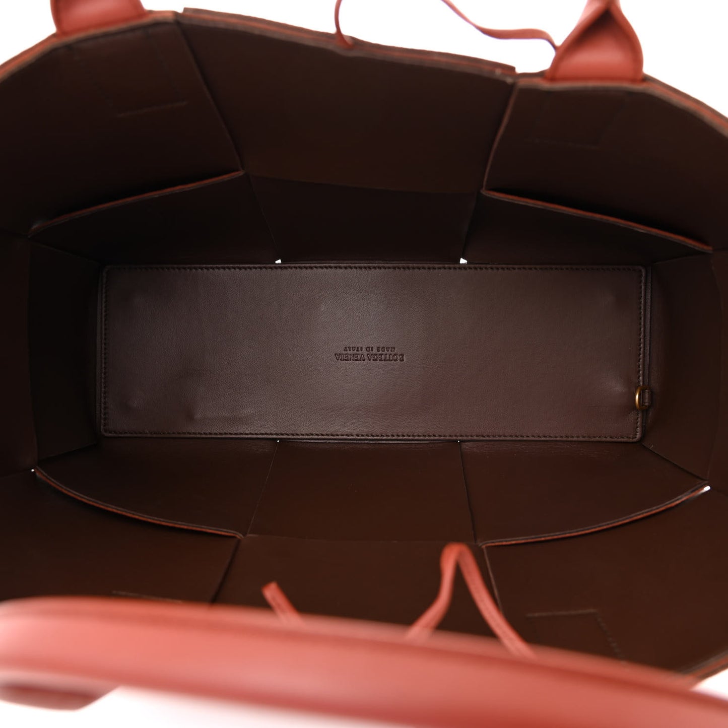 Nappa Maxi Intrecciato Medium Arco Tote Rust