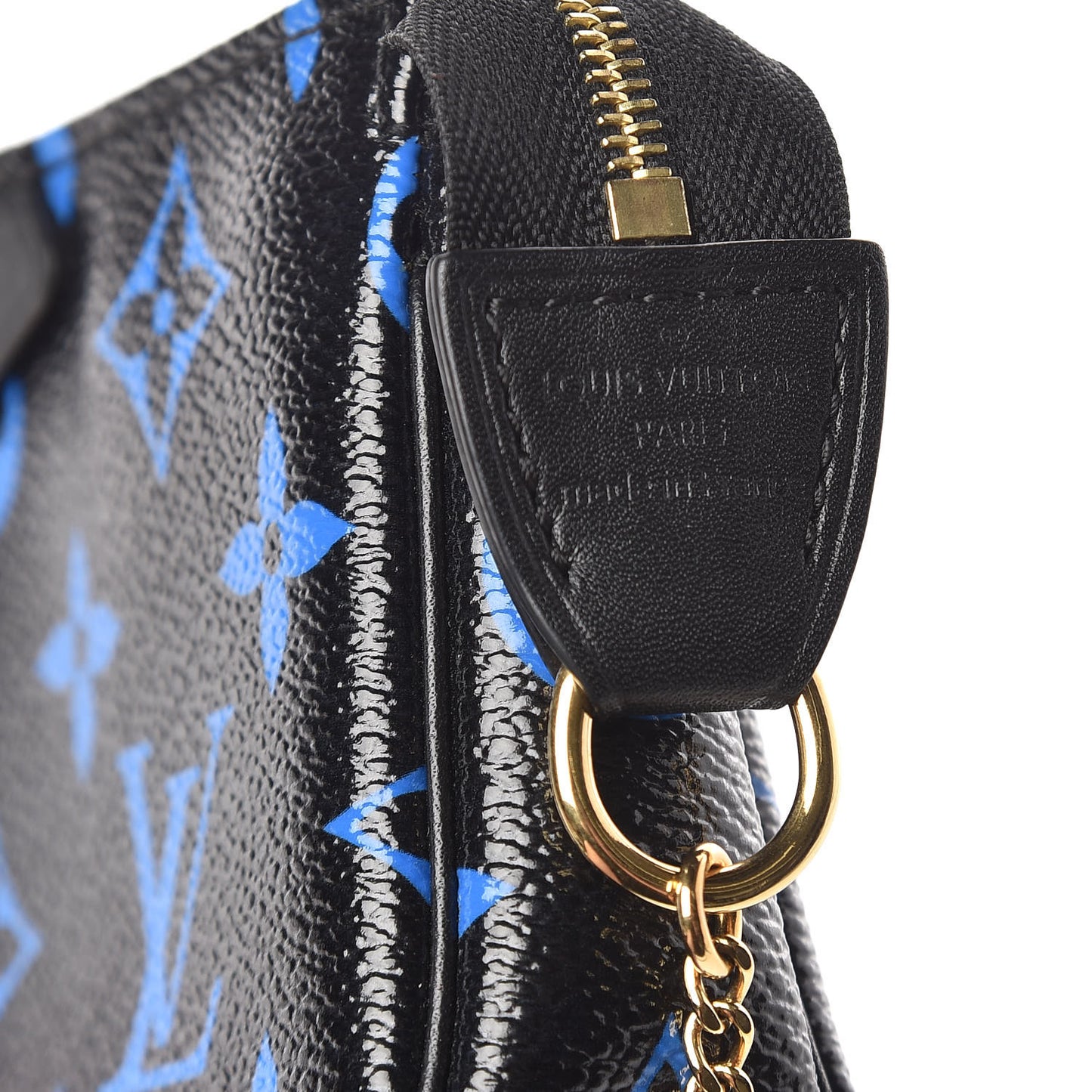 Colored Monogram Mini Pochette Accessories Blue Black