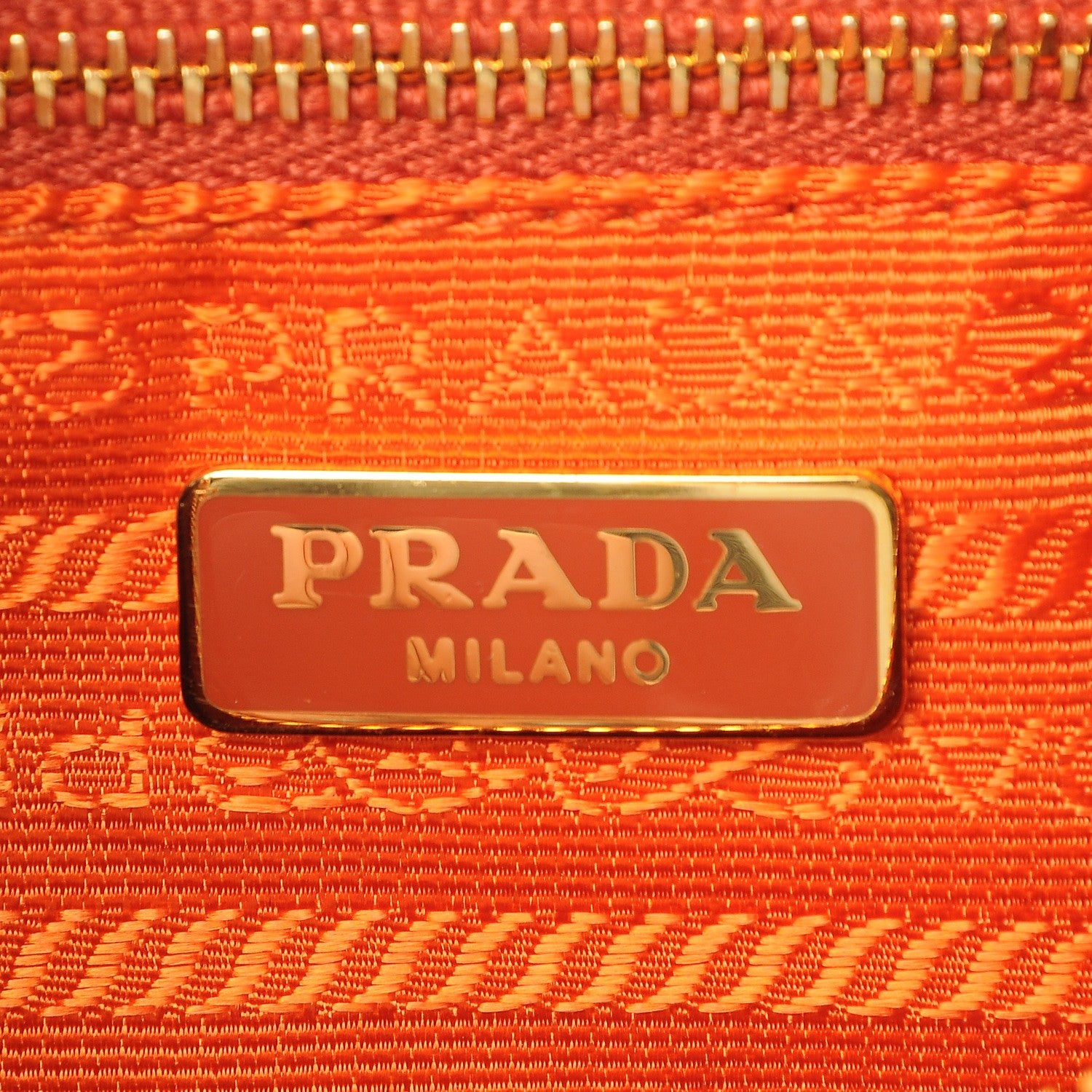 Prada Vitello Daino Pochette Bag Papaya 6 of 8