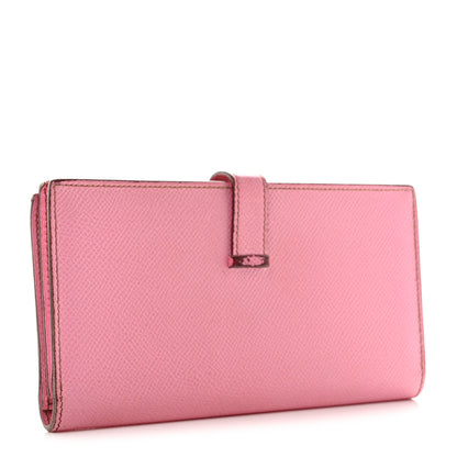 Hermes Epsom Bearn Gusset Wallet 5P Pink 3 of 11