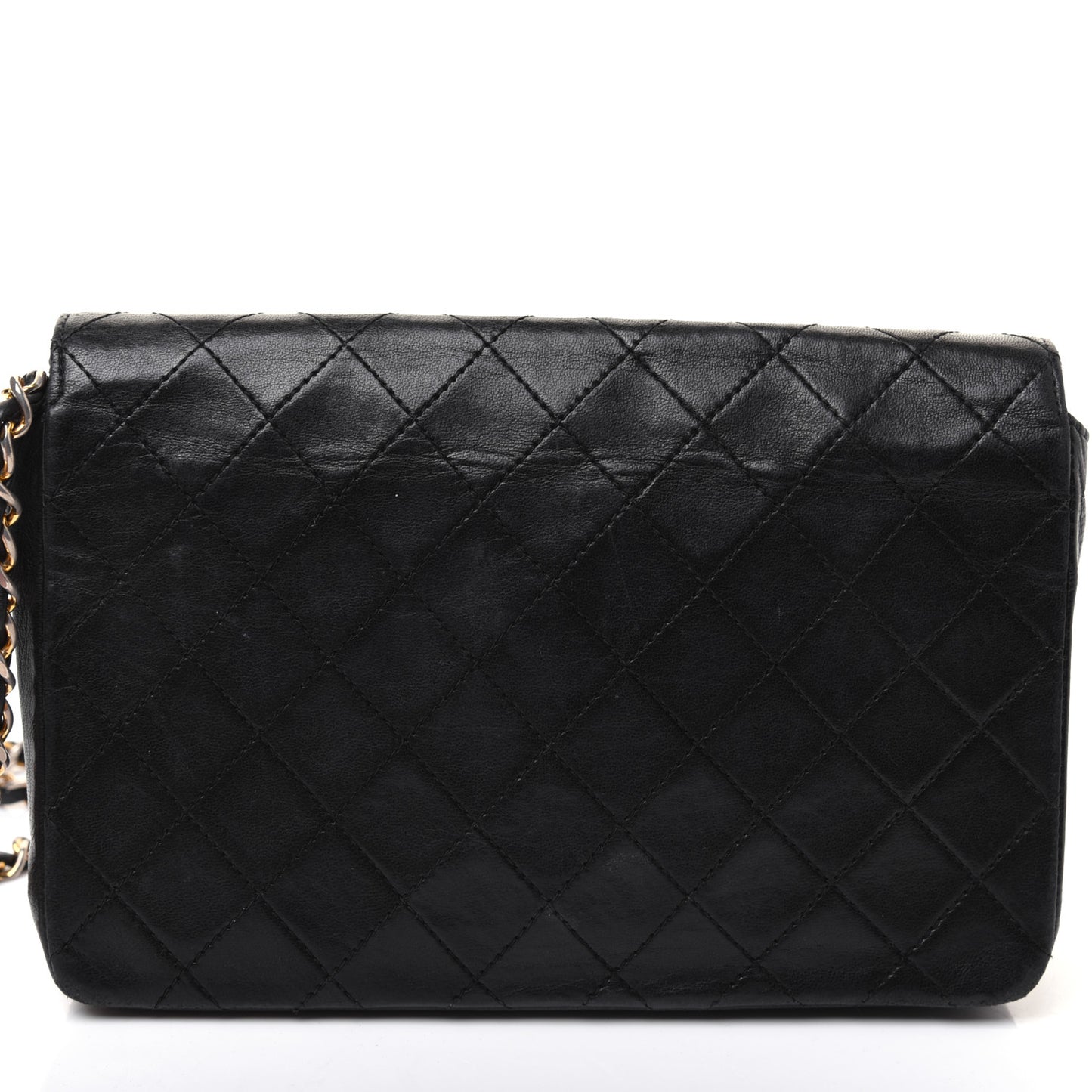 Lambskin Quilted Small Single Flap Black