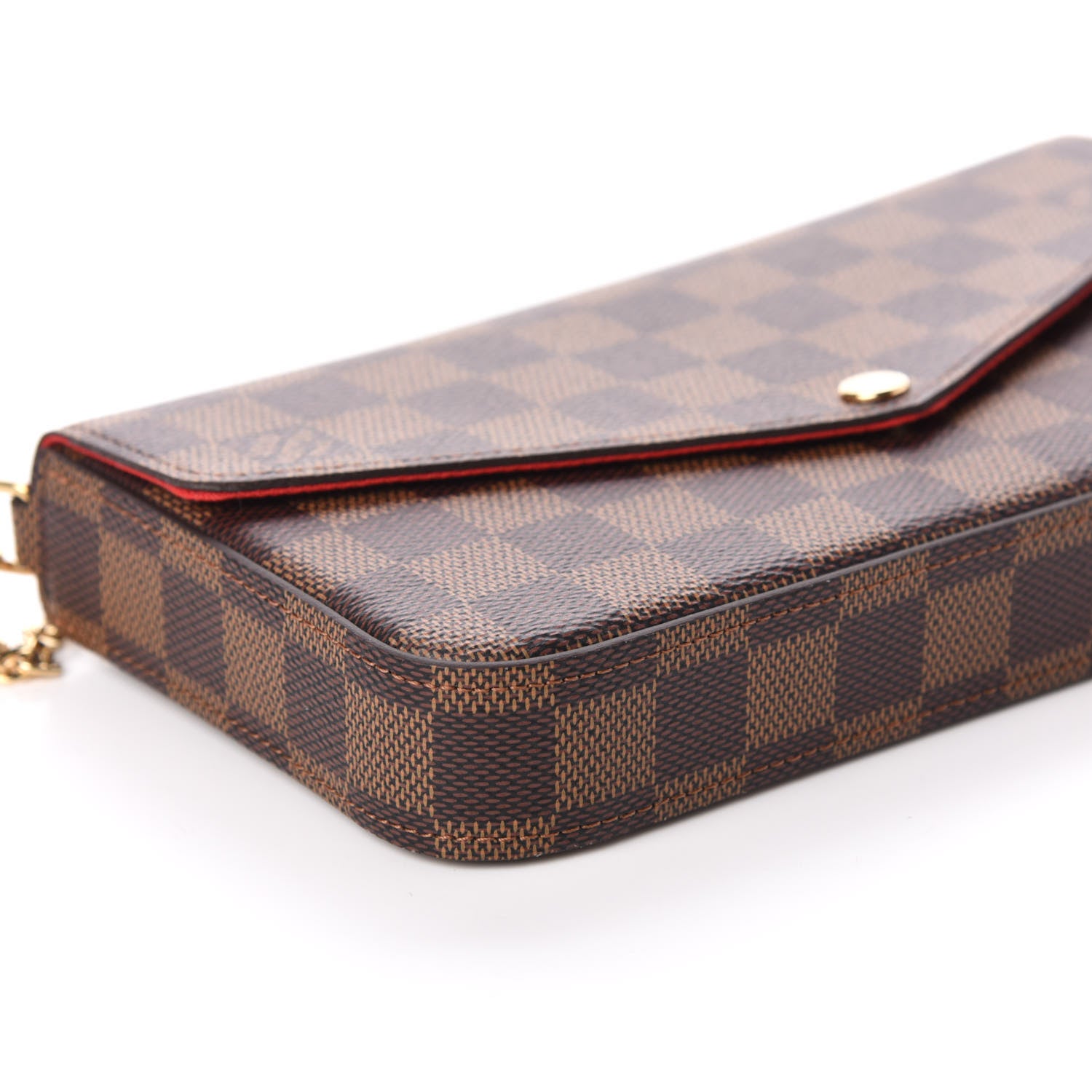 Louis Vuitton Damier Ebene Pochette Felicie Chain Wallet 8 of 9
