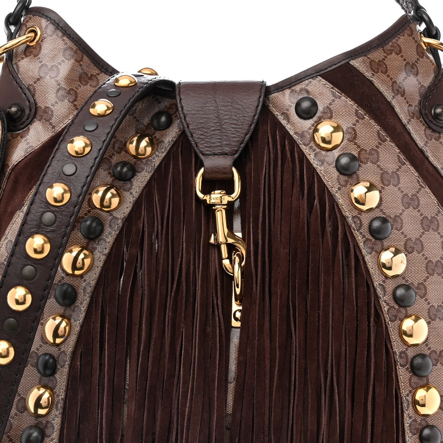 Gucci Crystal Monogram Fringe Babouska Hobo 7 of 8