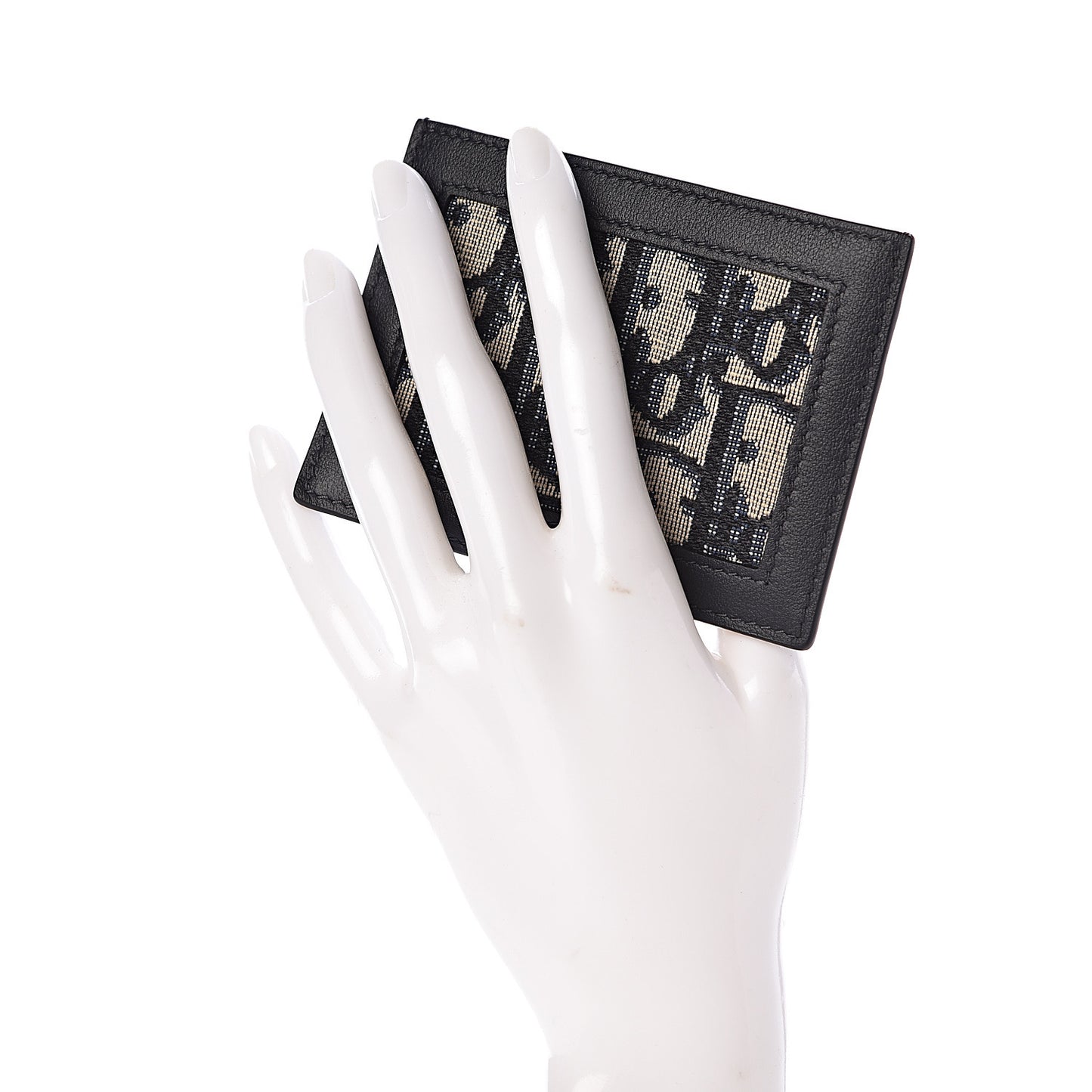Calfskin Oblique Card Holder Blue