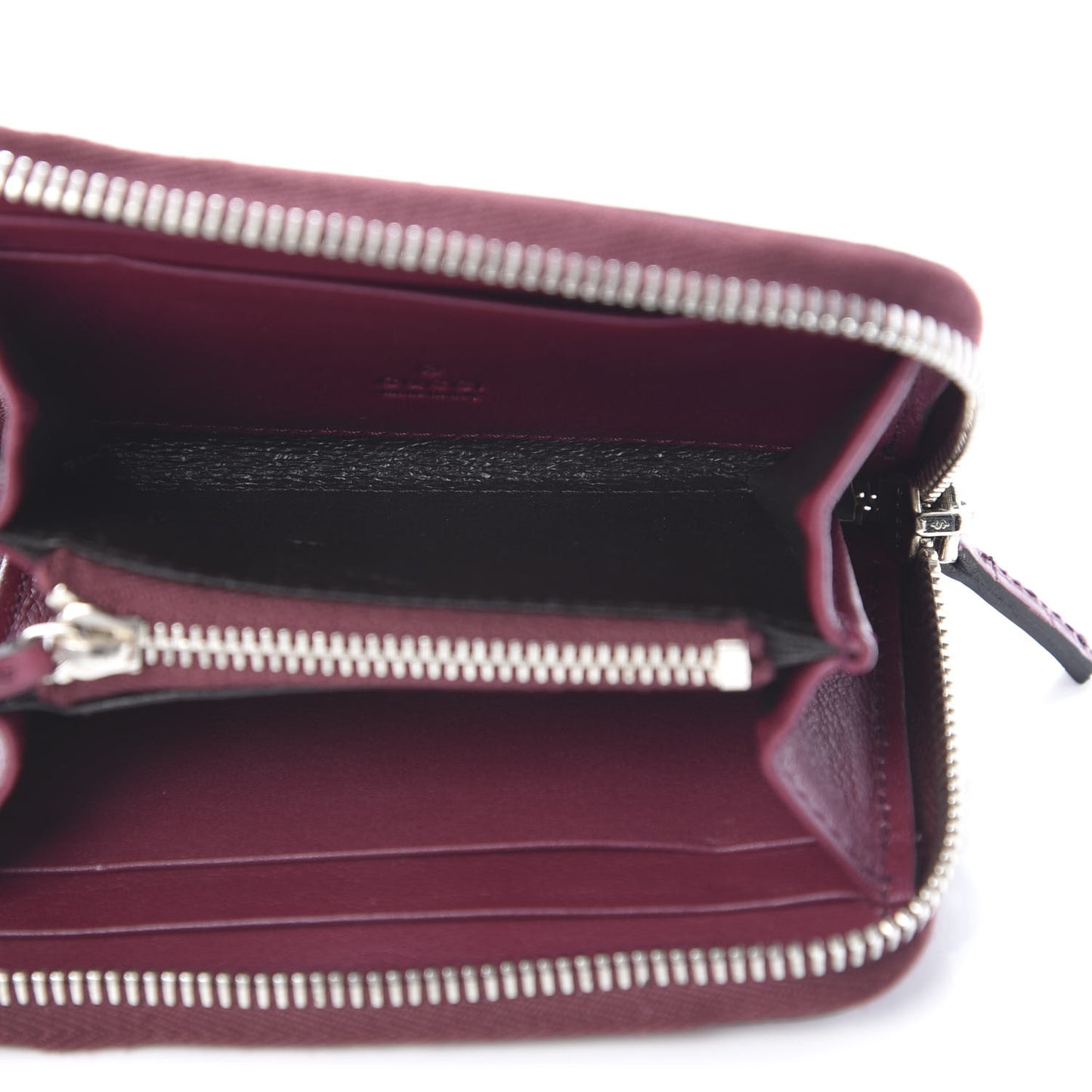 Crocodile Zip Around Card Case Cherry Gloss