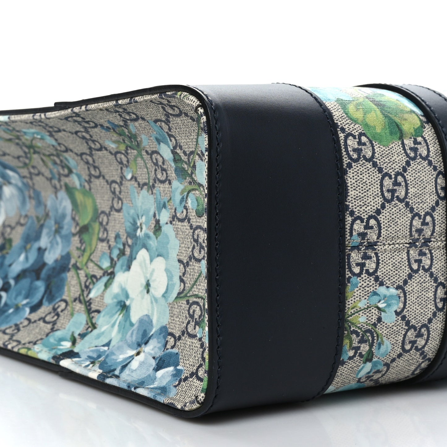 GG Supreme Monogram Blooms Vertical Tote Blue