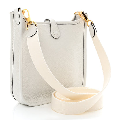 Hermes Taurillon Clemence Amazone Evelyne TPM New White 3 of 11