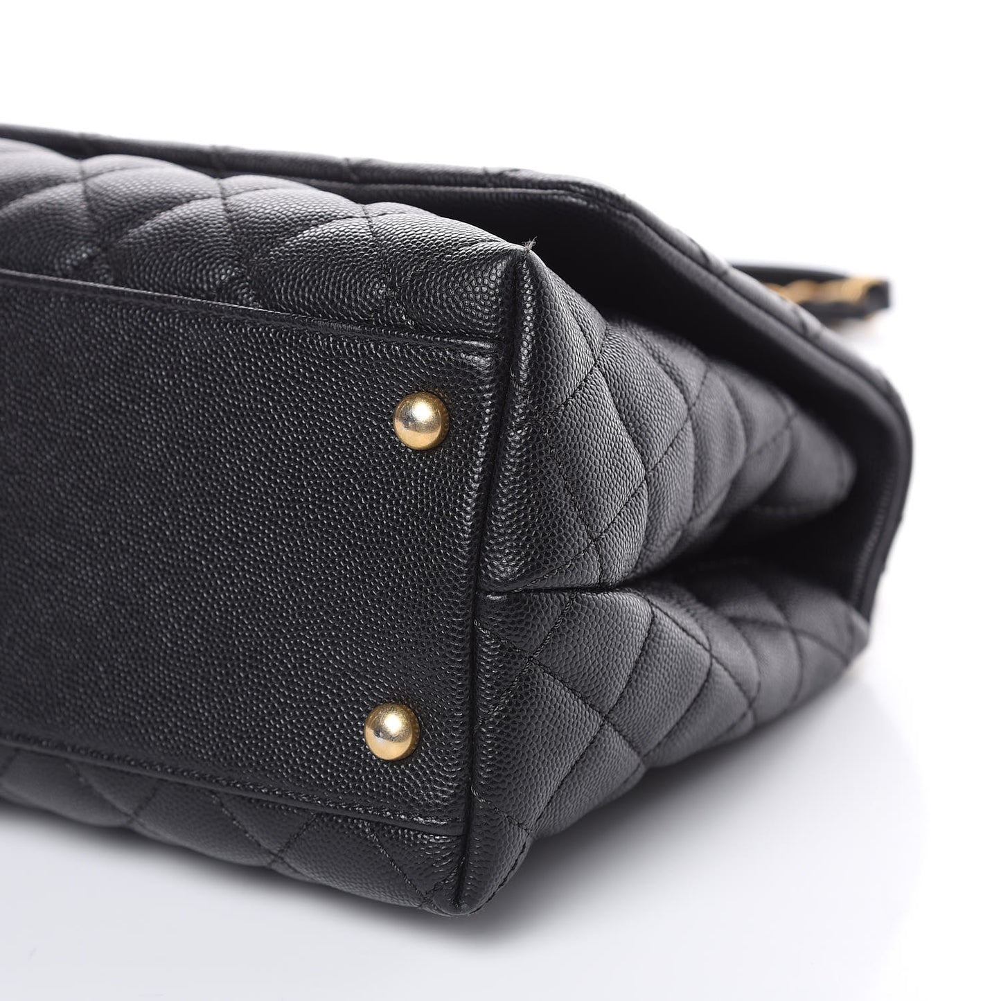 Caviar Quilted Small Coco Handle Flap Black