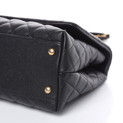 Chanel Caviar Quilted Small Coco Handle Flap Black 10 of 13