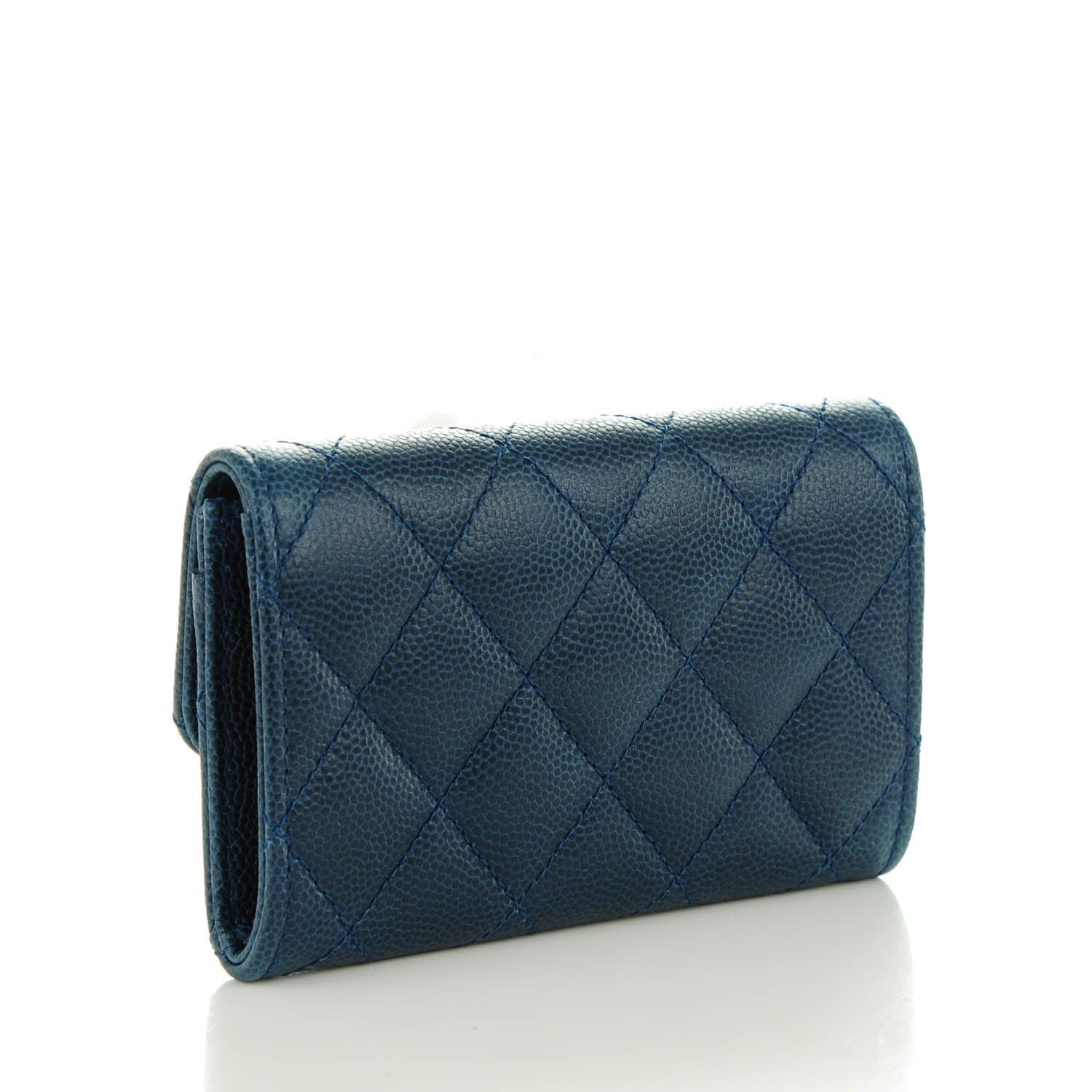 Chanel Caviar Quilted Card Holder Blue 3 of 8