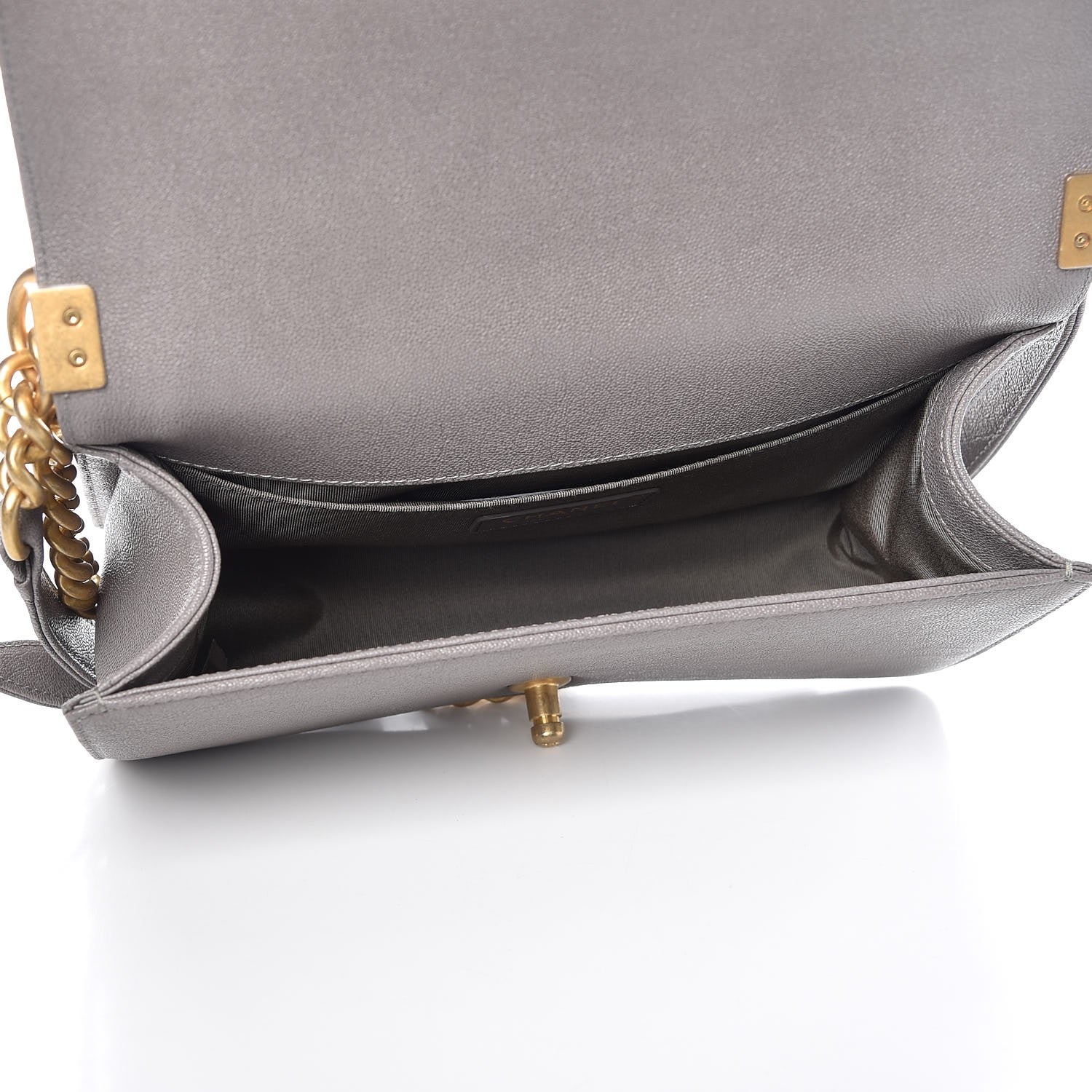 Chanel Caviar Quilted Medium Boy Flap Light Grey 5 of 8