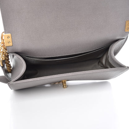 Chanel Caviar Quilted Medium Boy Flap Light Grey 5 of 8
