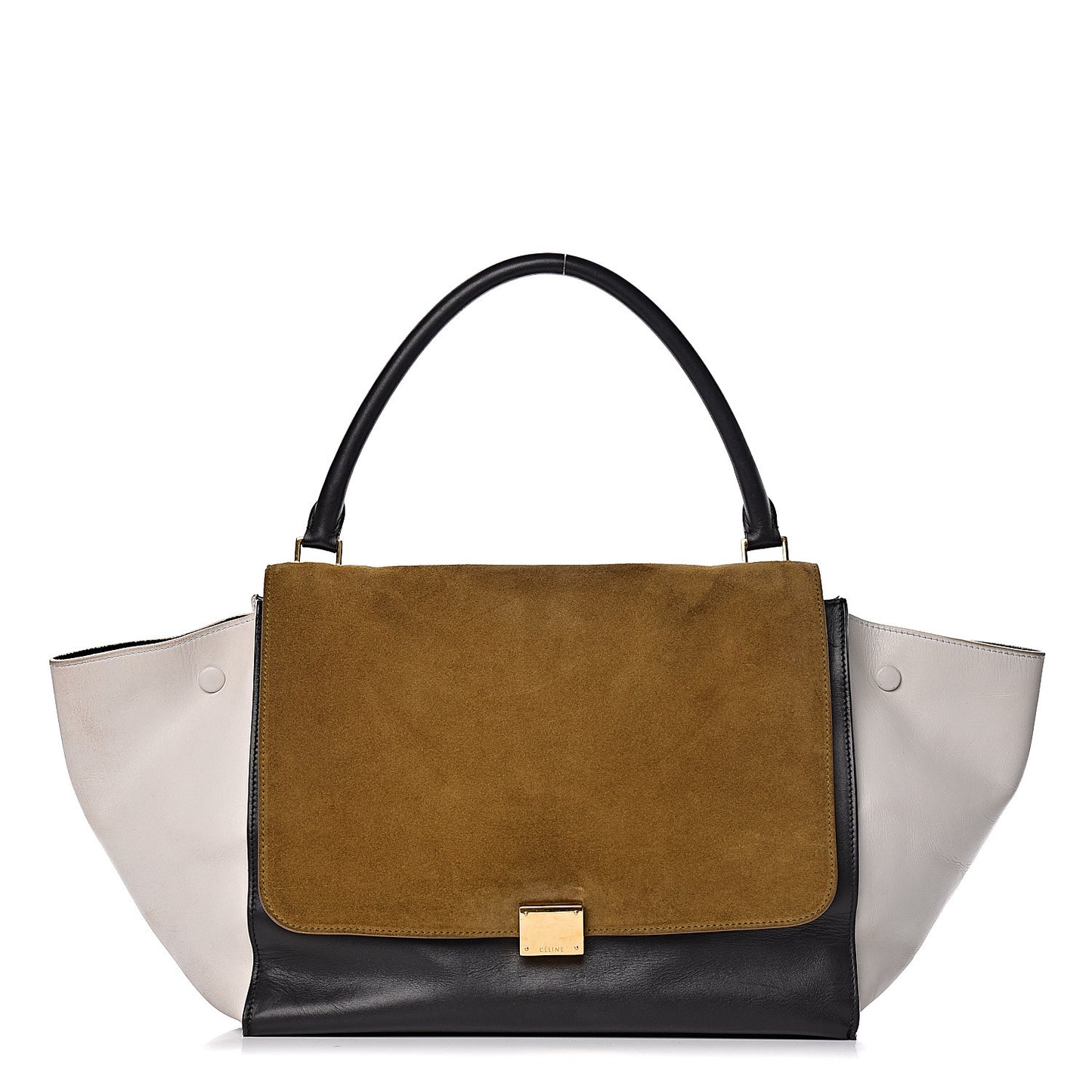 Smooth Calfskin Suede Large Tri-Color Trapeze