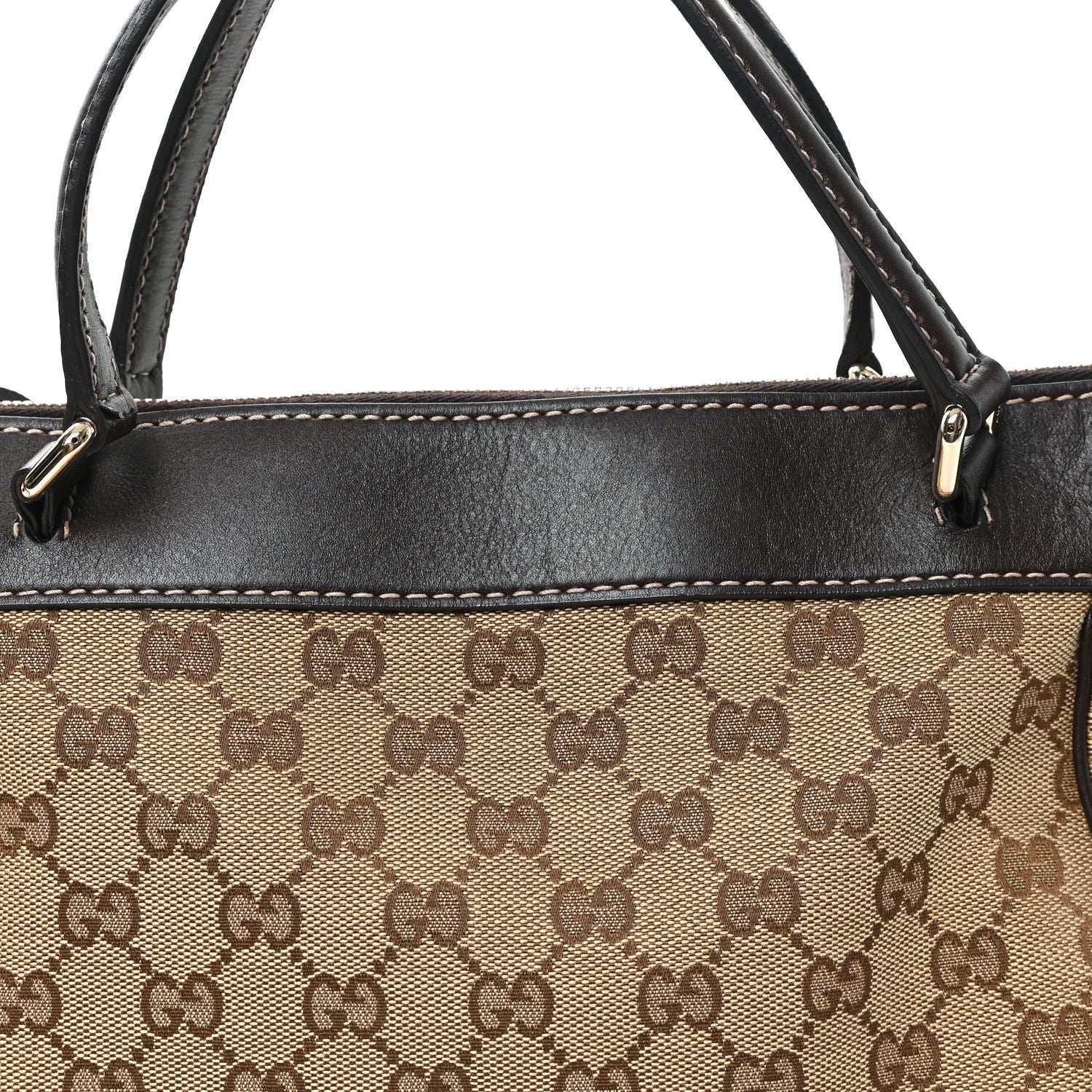 Gucci Monogram Web Mayfair Top Handle Satchel Dark Brown 8 of 10