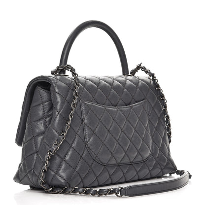 Chanel Caviar Quilted Small Coco Handle Flap Grey 4 of 9