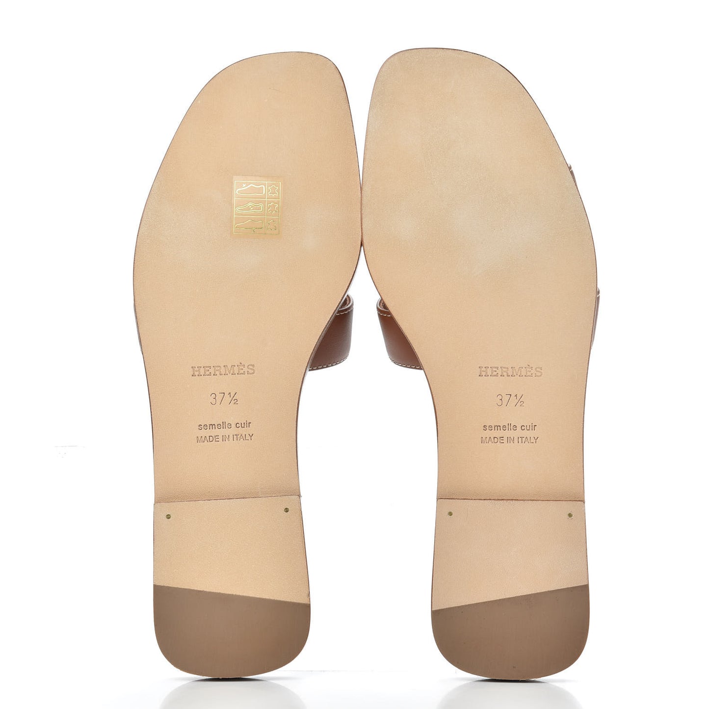 Box Calfskin Oran Sandals 37.5 Gold