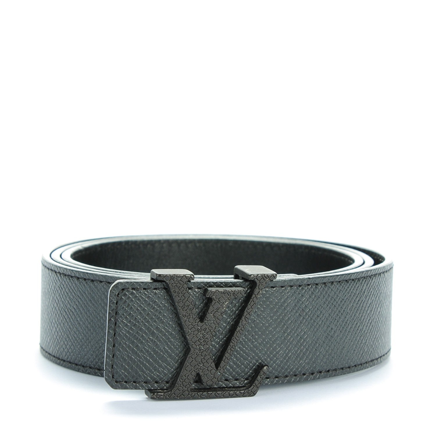 Louis Vuitton Taiga 35mm LV Initiales Belt 100 40 Ardoise 1 of 8