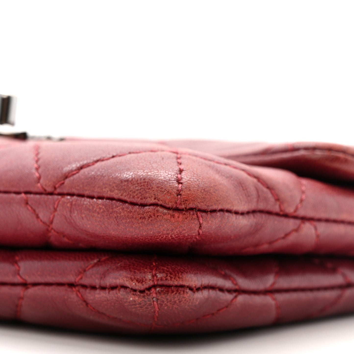 Lambskin Quilted Mini Mineral Nights Flap Crossbody Bag Dark Red