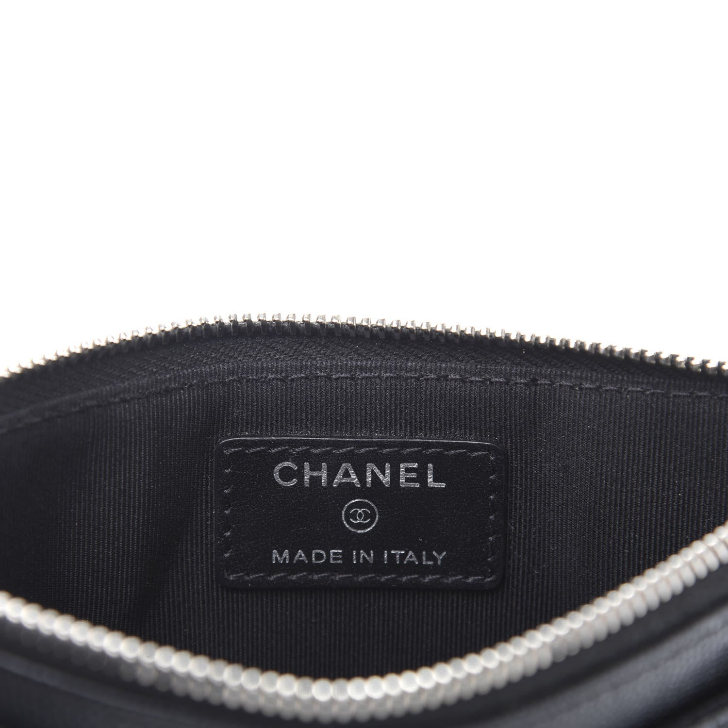 Chanel Iridescent Caviar Quilted Classic Zip Pouch Black 8 of 13