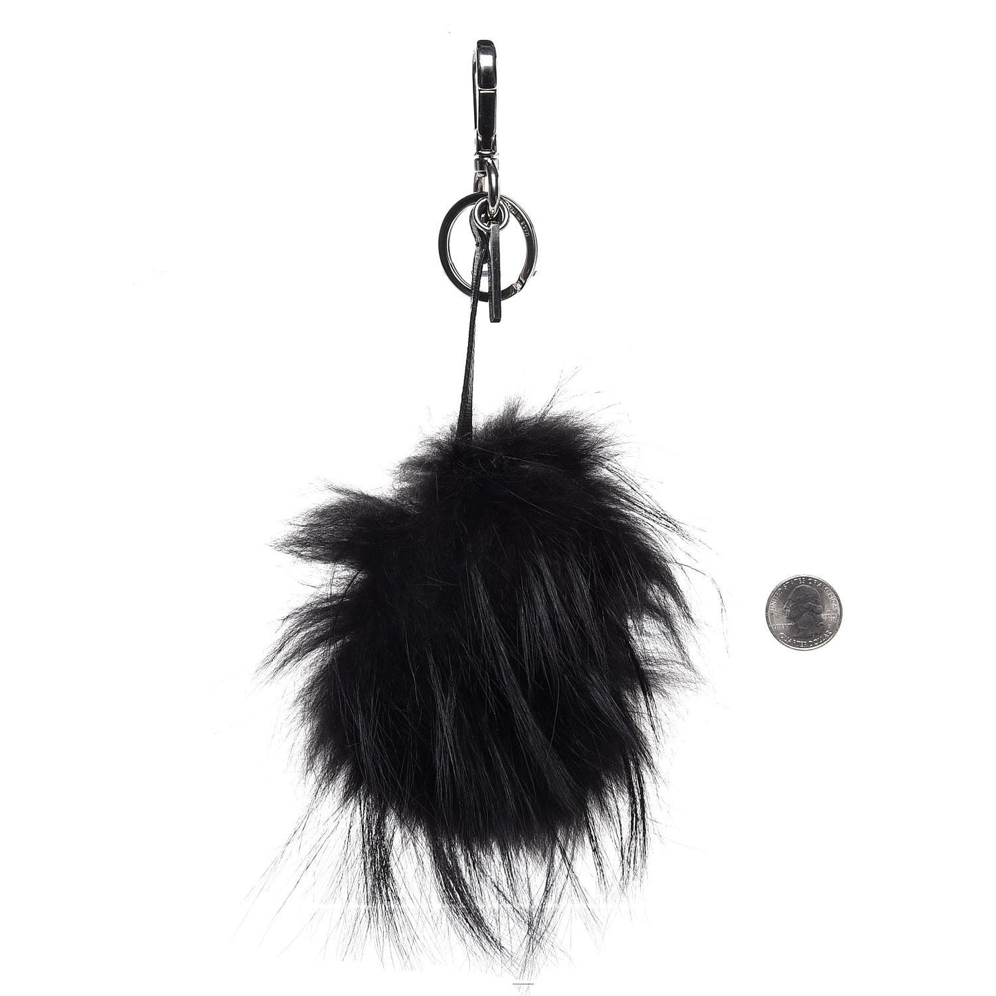 Vitello Elite Fox Fur Fusto Monster Bag Bug Charm Black Yellow