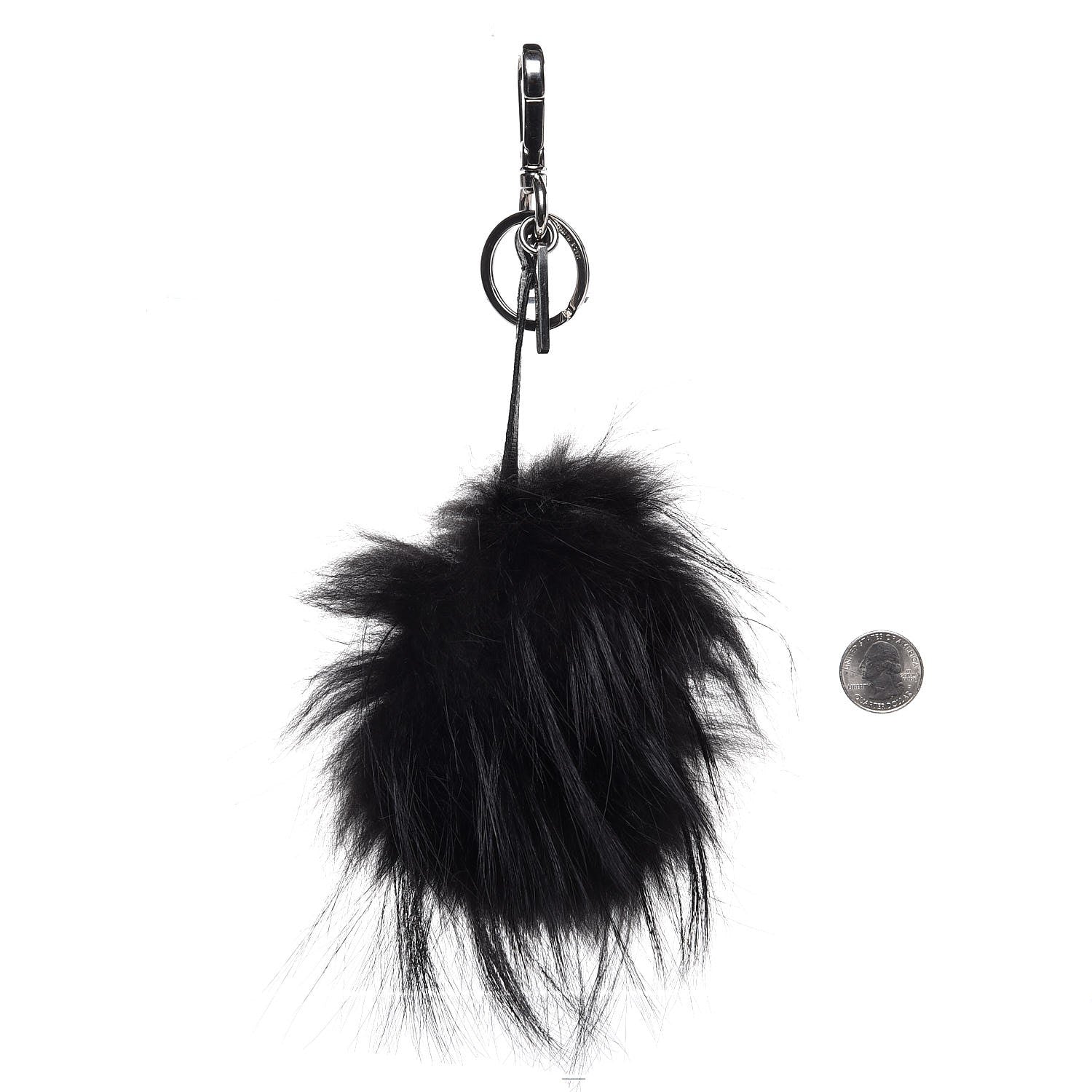 Fendi Vitello Elite Fox Fur Fusto Monster Bag Bug Charm Black Yellow 2 of 4