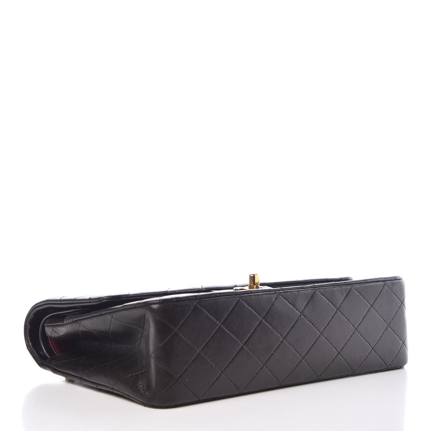 Lambskin Quilted Medium Double Flap Black