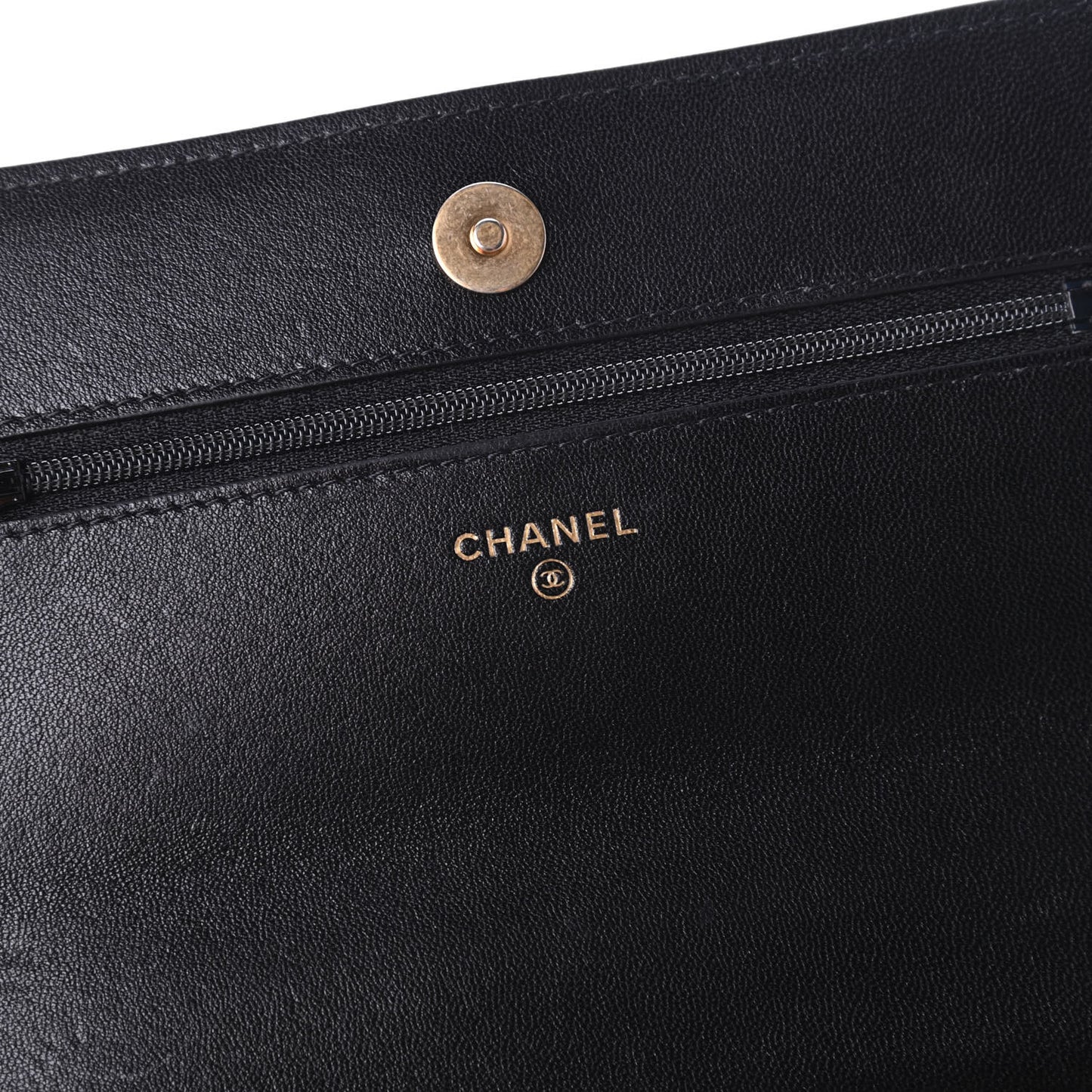 Lambskin Quilted Chanel 19 Wallet On Chain WOC Black