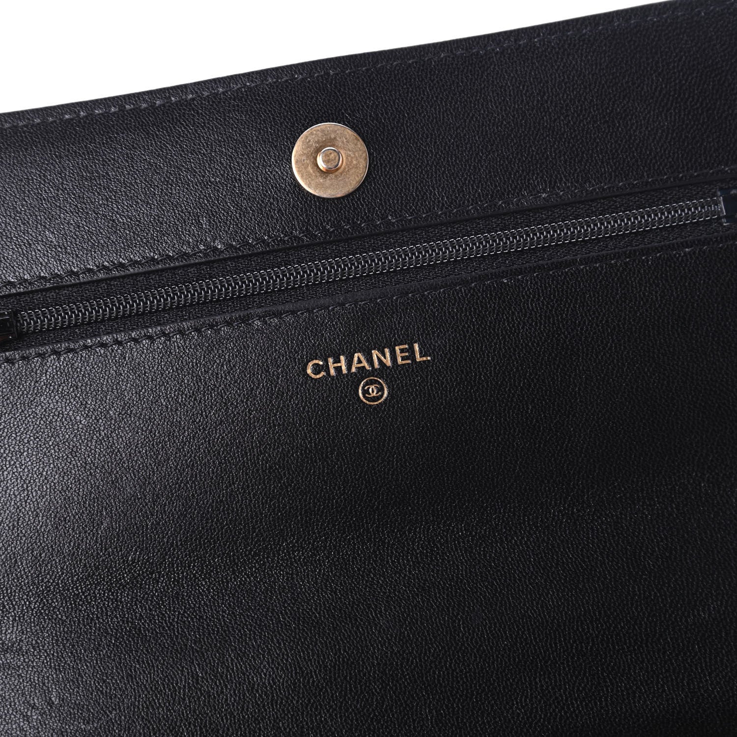 Chanel Lambskin Quilted Chanel 19 Wallet On Chain WOC Black 8 of 12