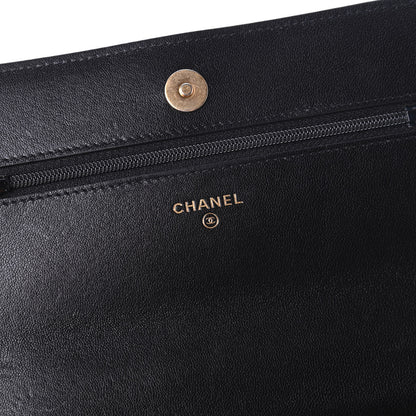 Chanel Lambskin Quilted Chanel 19 Wallet On Chain WOC Black 8 of 12