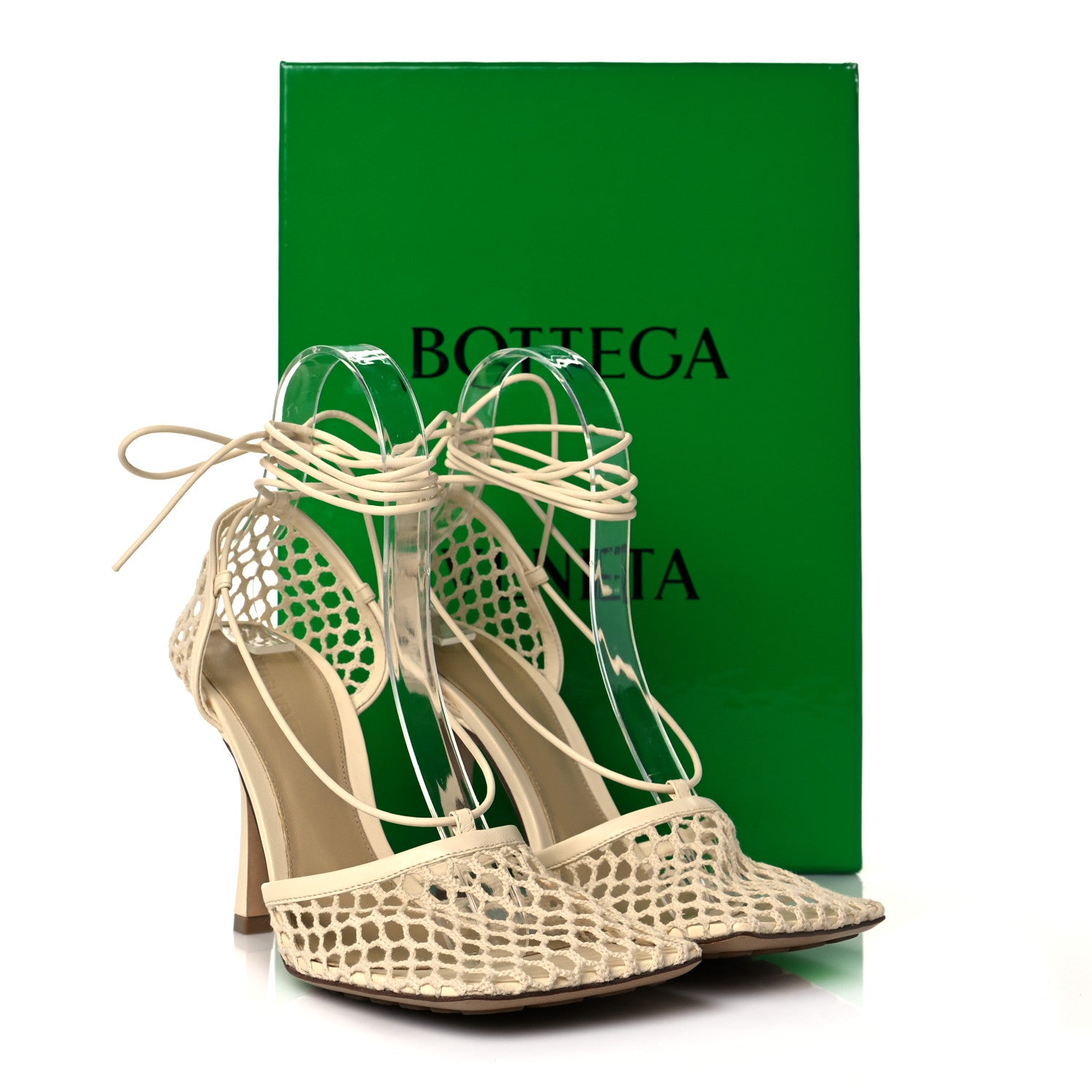 Bottega Veneta Mesh Nappa Stretch Ankle Tie Sandals 38 Toile 9 of 9