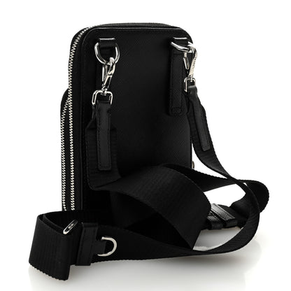 Prada Saffiano Smartphone Case Crossbody Black 3 of 12