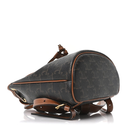 Celine Triomphe Canvas Calfskin Mini Folco Backpack Tan 4 of 9