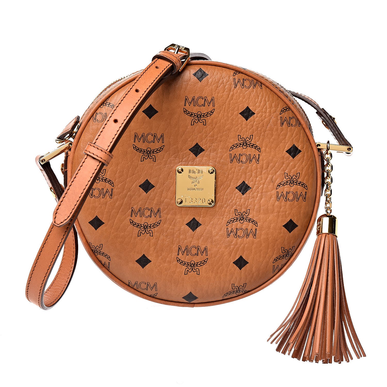 MCM Visetos Medium Heritage Tambourine Cognac 1 of 11