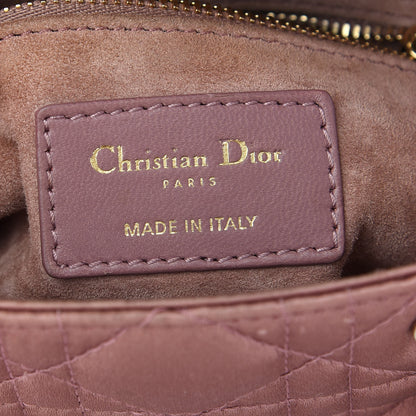 Christian Dior Satin Swarovski Crystal Cannage Mini Lady Dior Pink 6 of 11