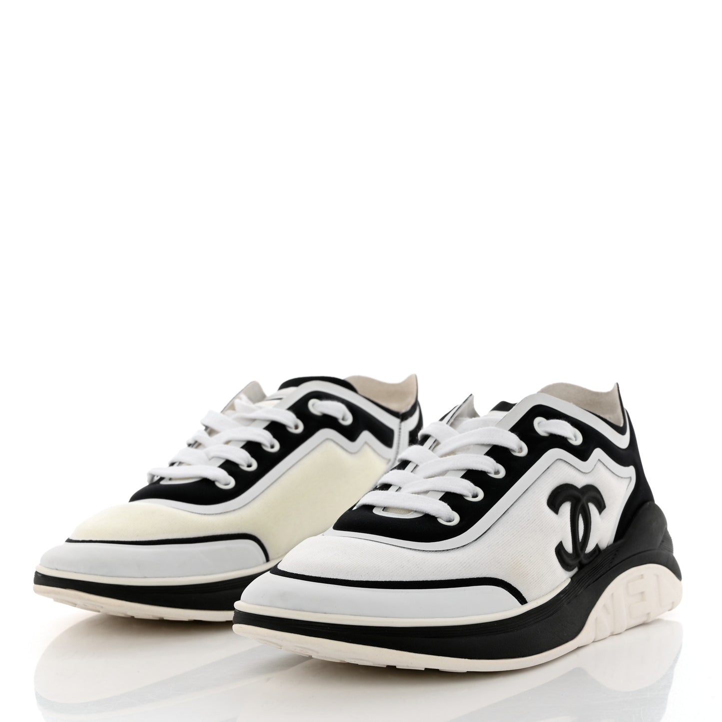 Lycra Womens CC Sneakers 39.5 White Black