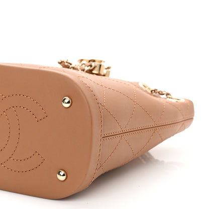 Chanel Calfskin Stitched Chain Bucket Bag Camel 10 of 10