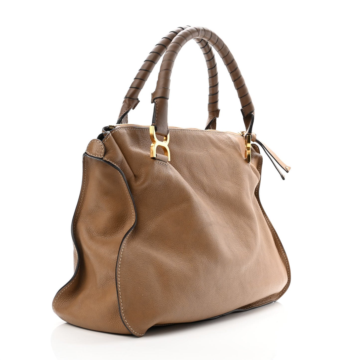 Calfskin Large Marcie Satchel Nut
