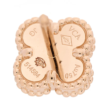 Van Cleef & Arpels 18K Rose Gold Carnelian Sweet Alhambra Earrings 4 of 4