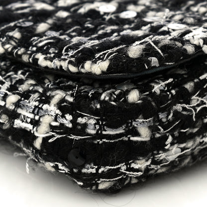 Chanel Sequin Tweed Single Flap Ecru Black 11 of 32