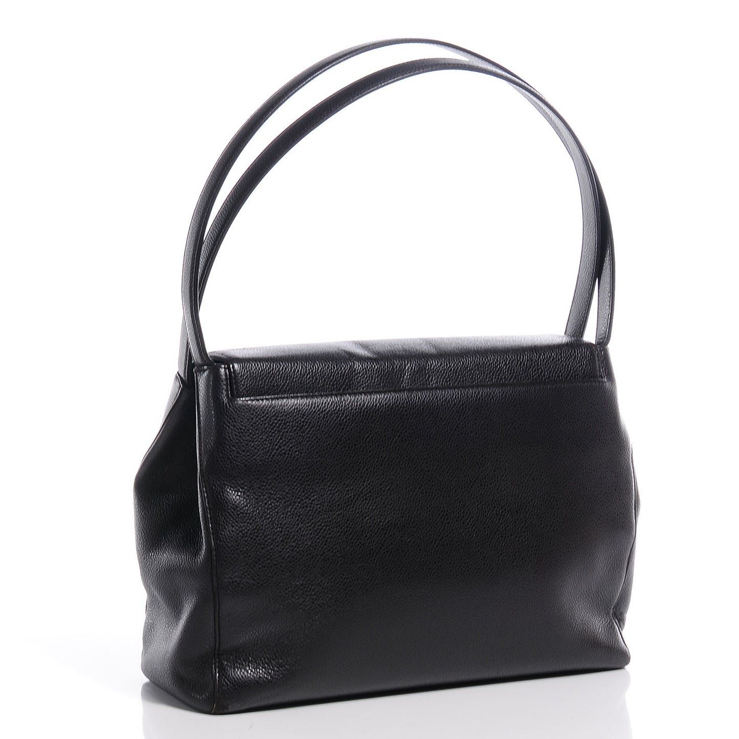 Caviar Flap Shoulder Bag Brown