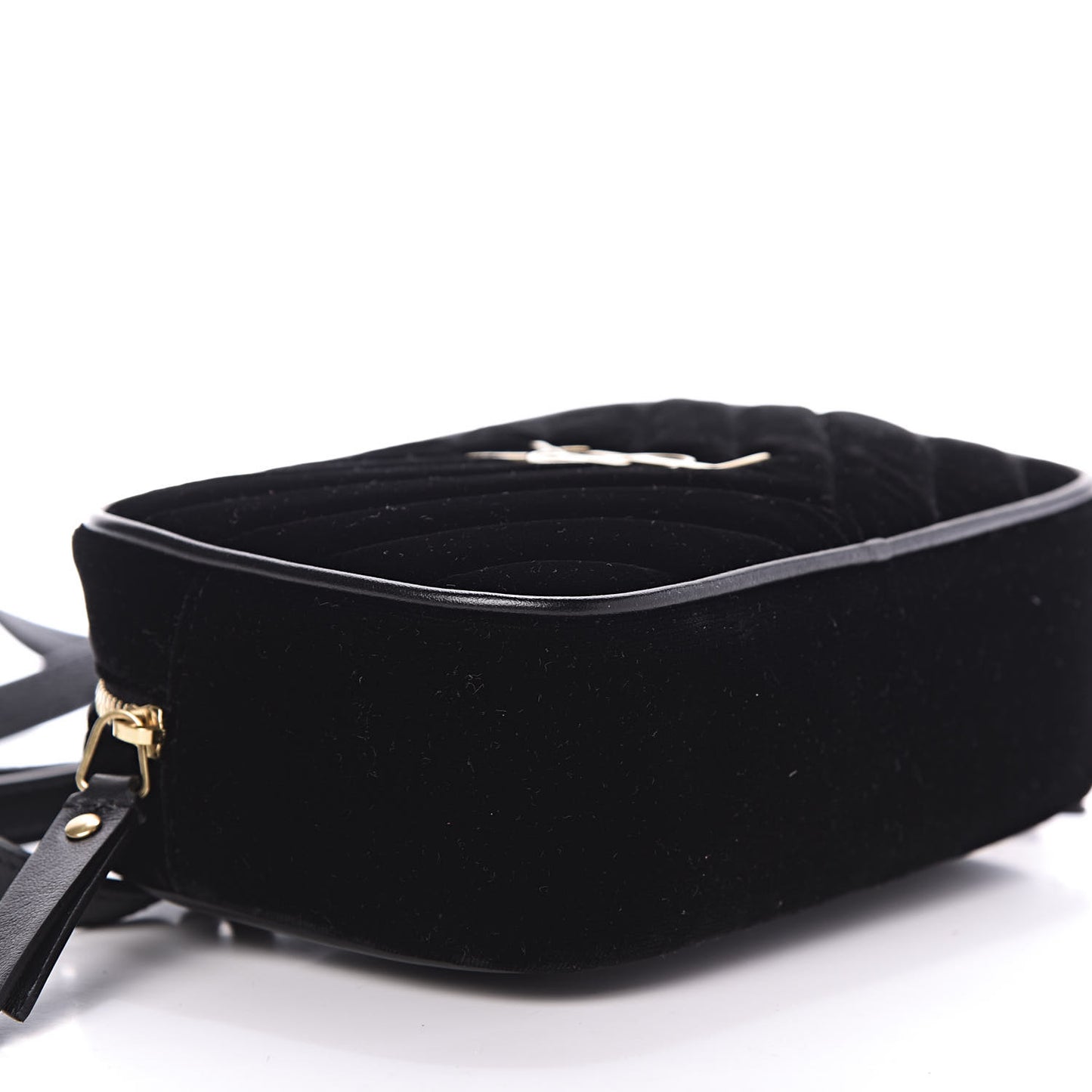 Velour Matelasse Monogram Lou Belt Bag Black