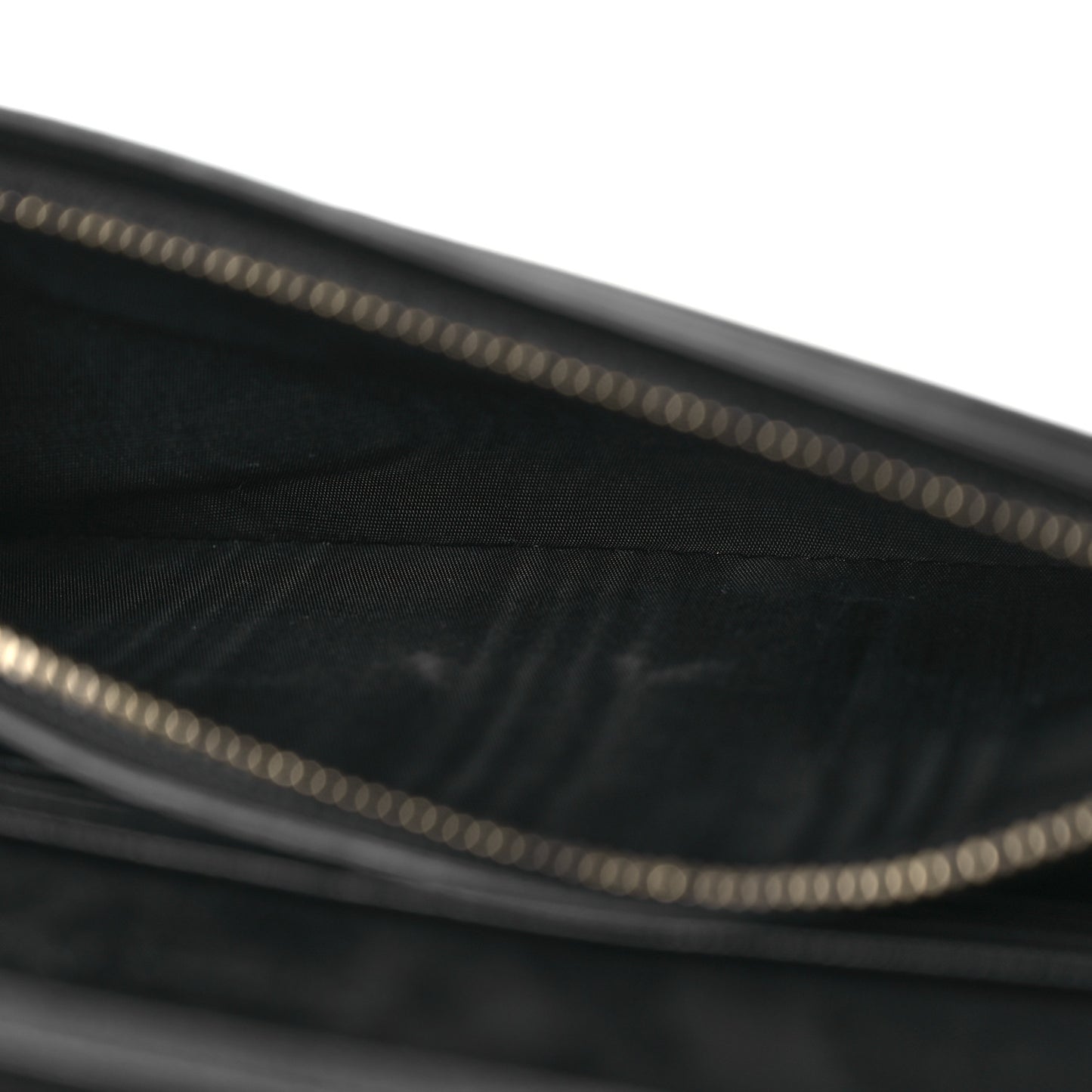 Grained Calfskin Saddle Chain Pouch Black