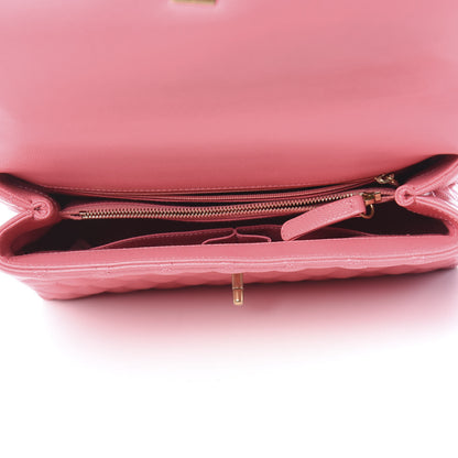 Chanel Caviar Lizard Embossed Quilted Small Coco Handle Flap Pink 6 of 12