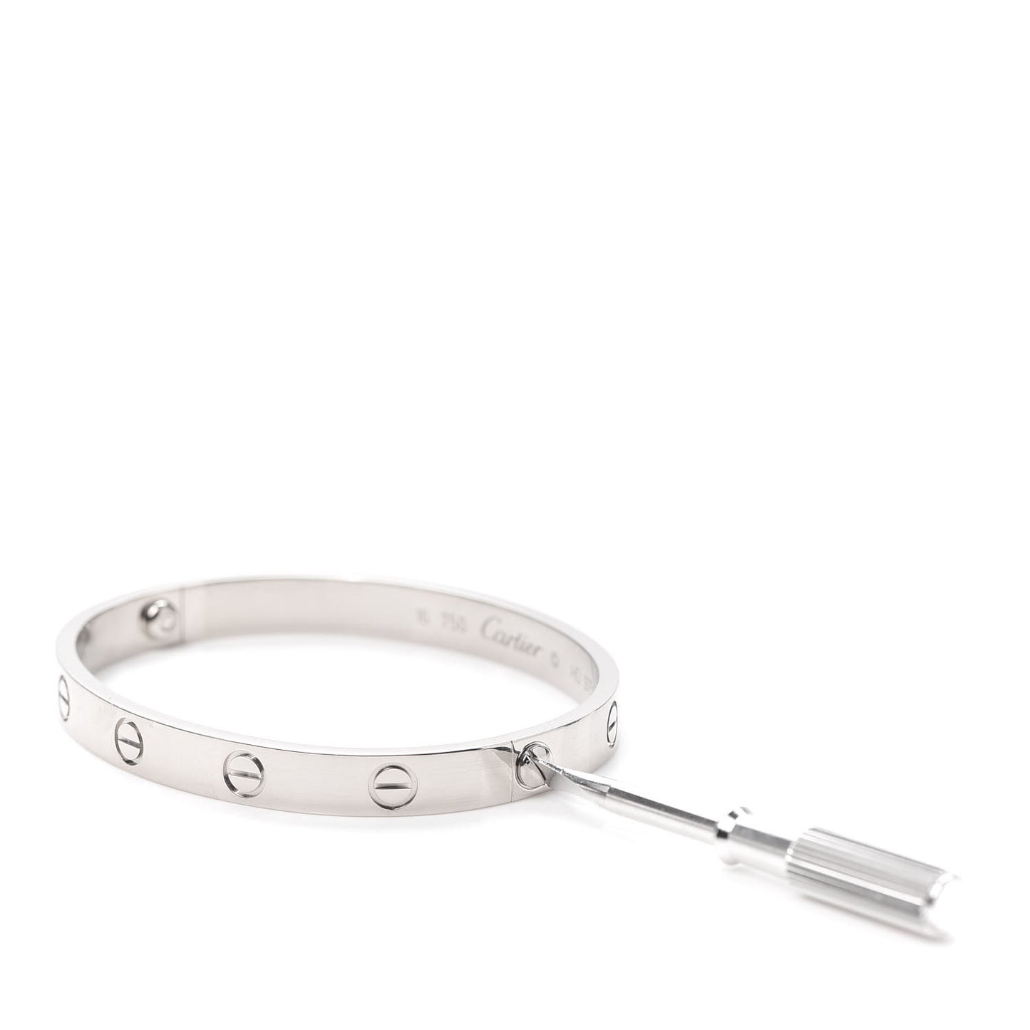 18K White Gold LOVE Bracelet 16