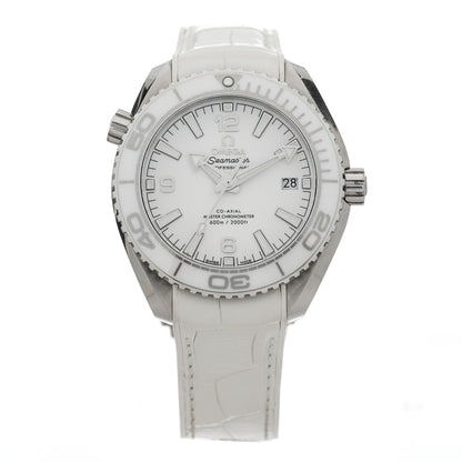 Omega Stainless Steel Alligator 39.5mm Seamaster Planet Ocean Co-Axial Automatic Watch White 215.33.40.20.04.001 1 of 4