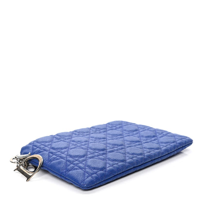 Christian Dior Coated Canvas Cannage Panarea Pouch Blue 3 of 5