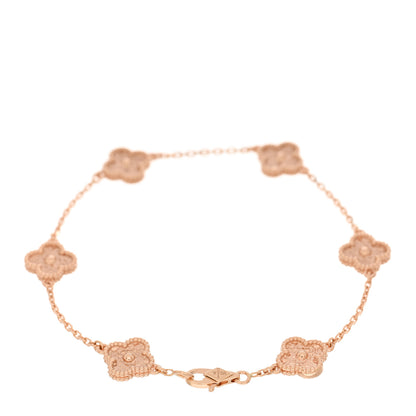 Van Cleef & Arpels 18K Rose Gold 6 Motifs Sweet Alhambra Bracelet 2 of 4